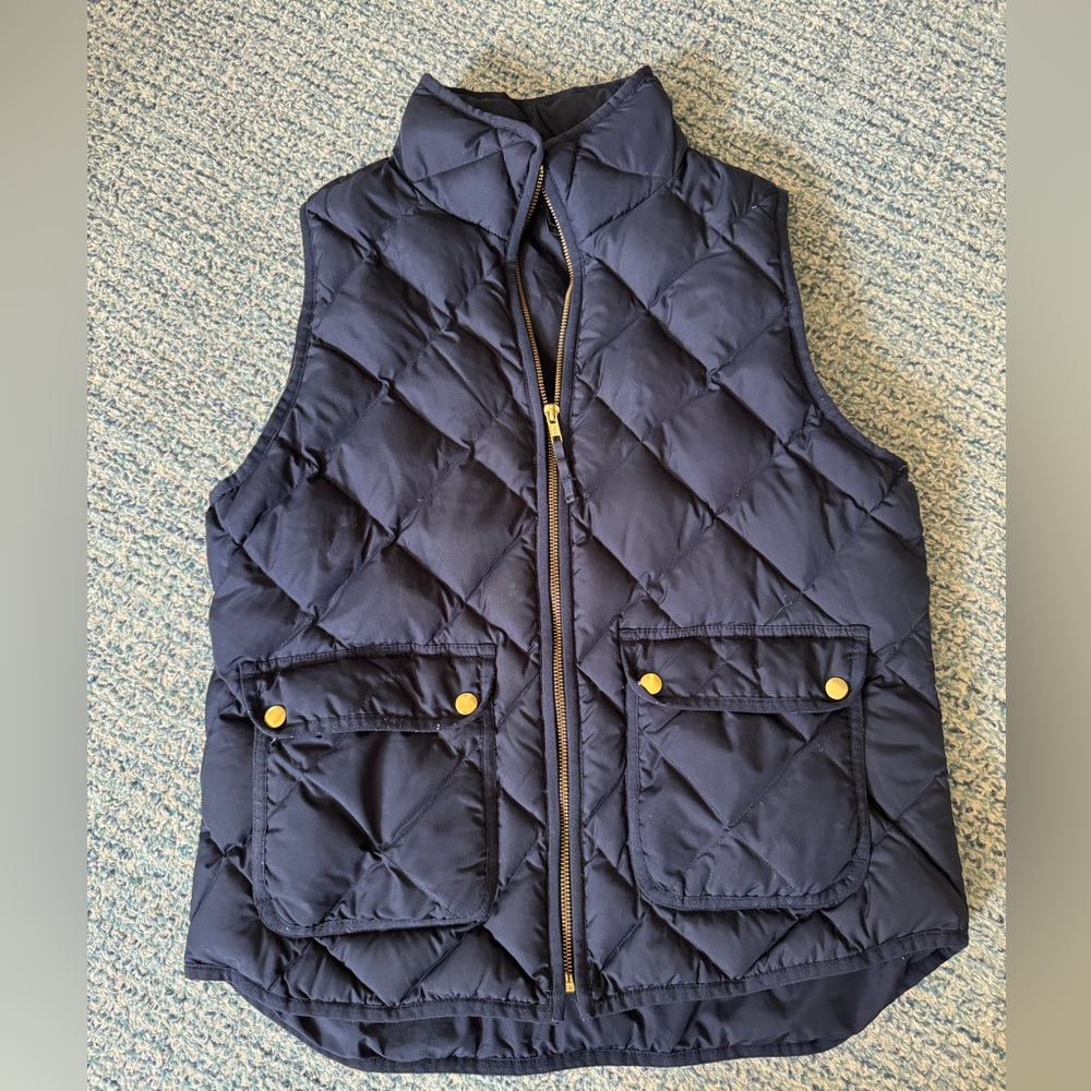J.Crew Women’s Quilted Vest in Navy Blue